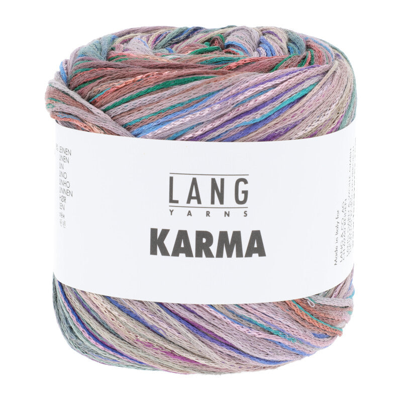 Lang Yarns Karma in der Farbe violett dunelgrün blau