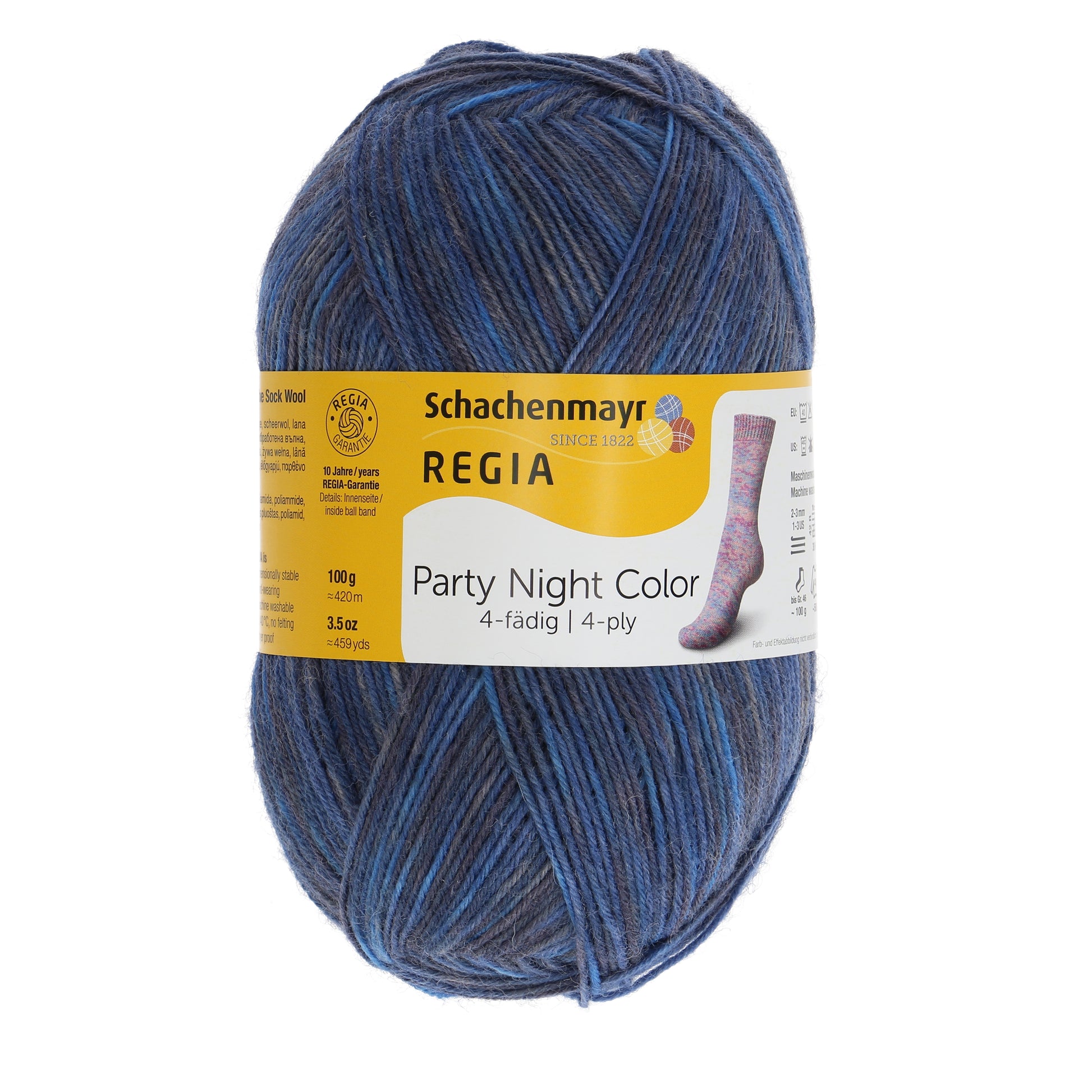 Sockengarne Regia 4-faedig color 100 gr in der Farbe party color