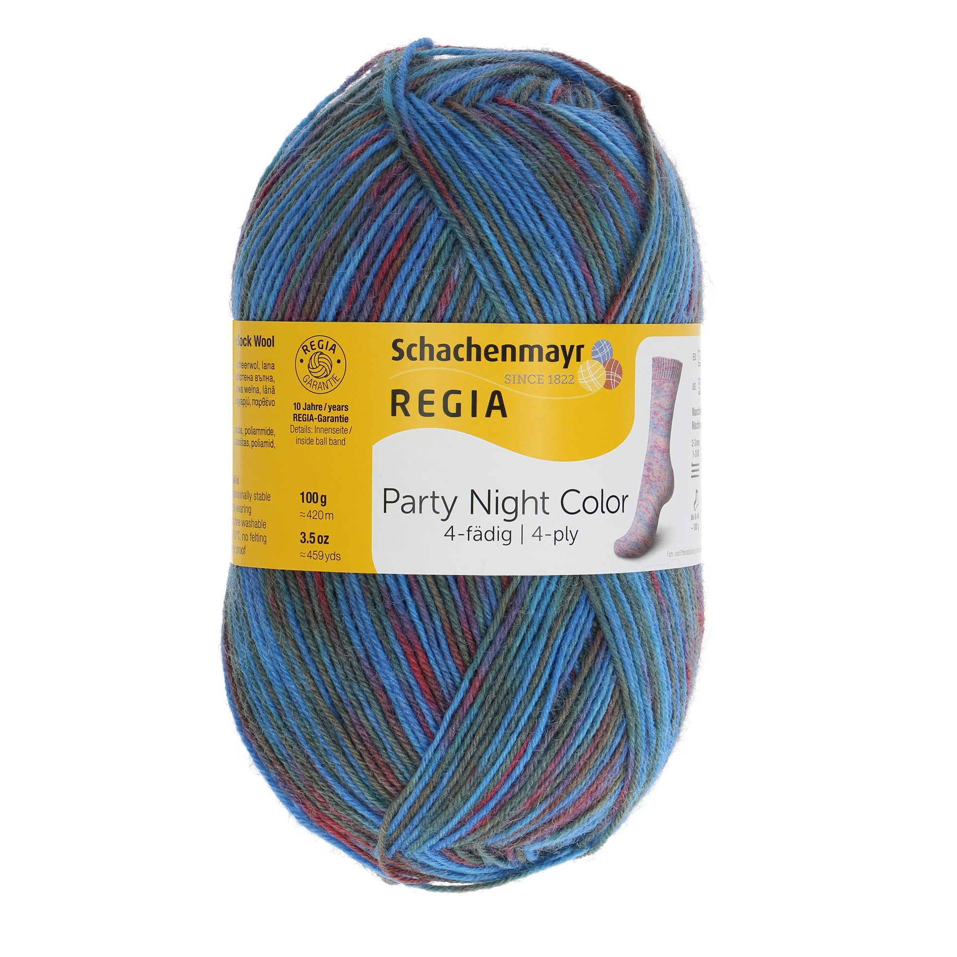 Sockengarne Regia 4-faedig color 100 gr in der Farbe firework color