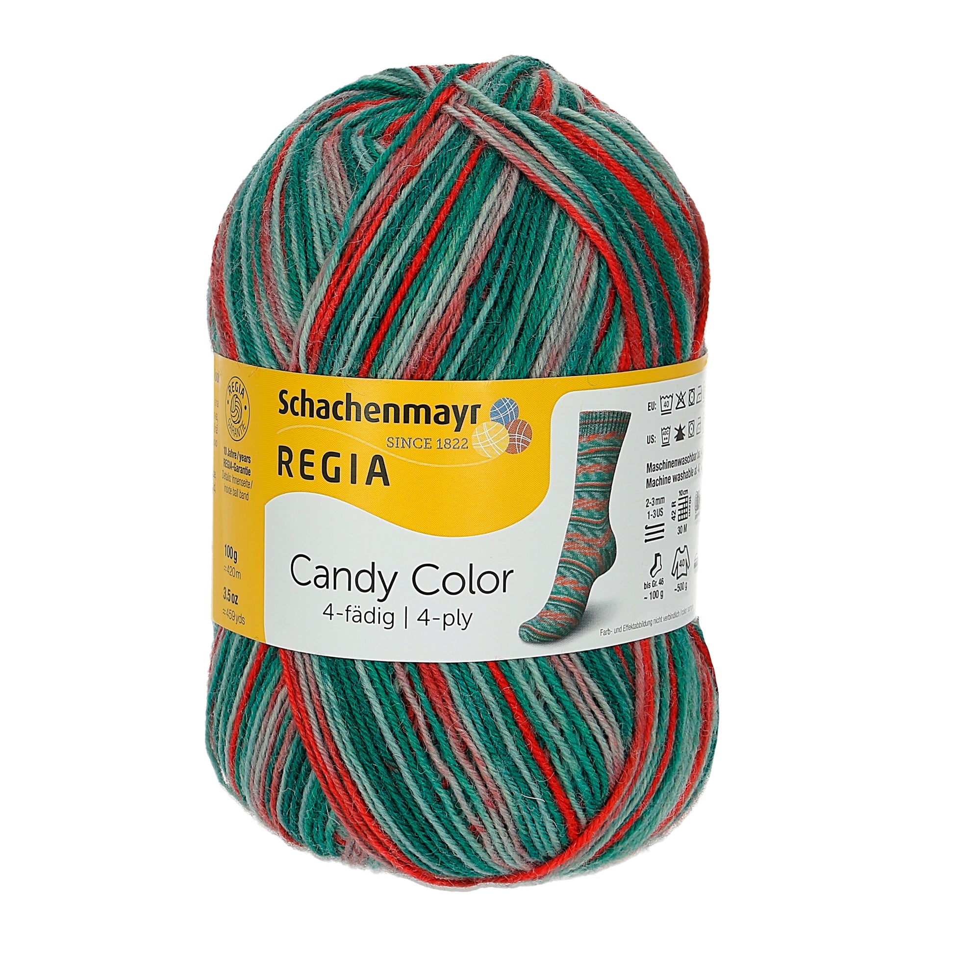 Sockengarne Regia 4-faedig color 100 gr in der Farbe linzer torte color