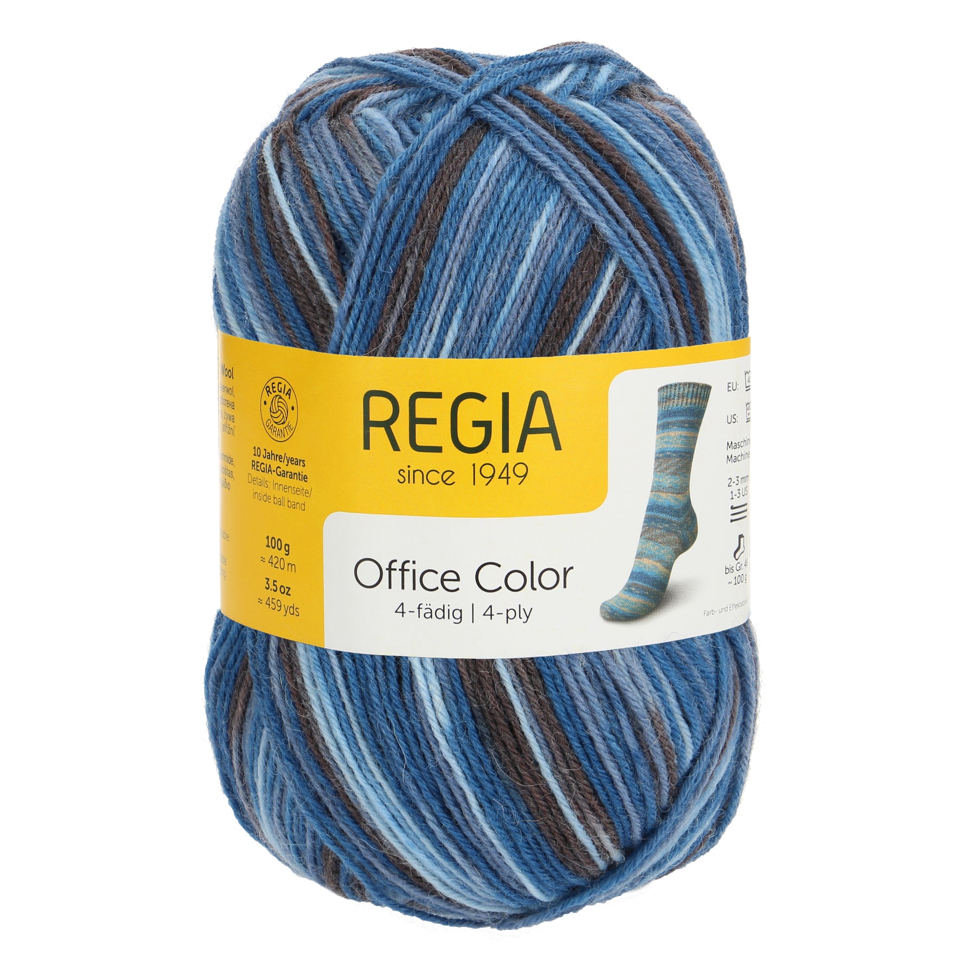 Sockengarne Regia 4-faedig color 100 gr in der Farbe agenda color