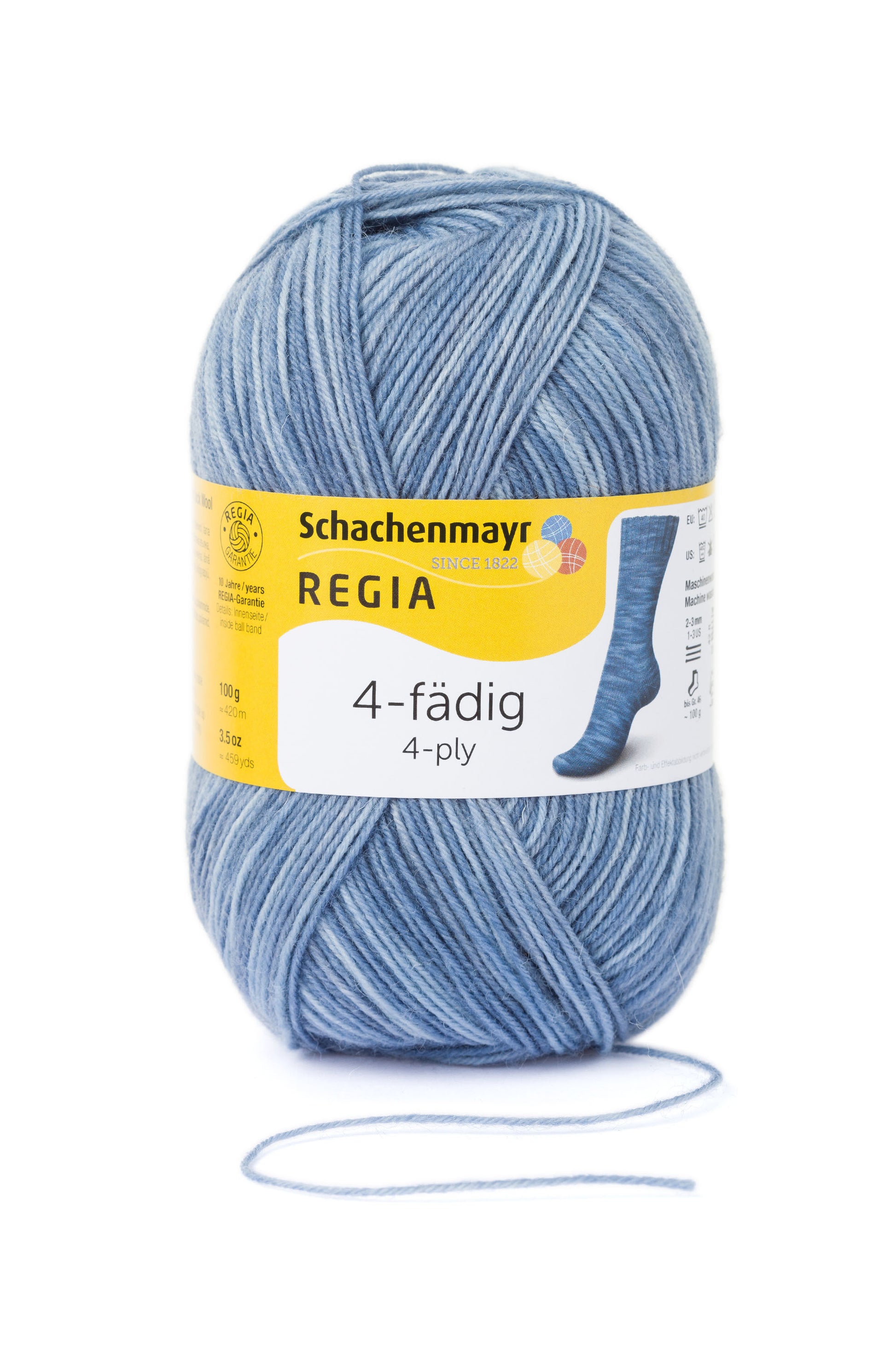 Sockengarne Regia 4-faedig color 100 gr in der Farbe rauchblau color