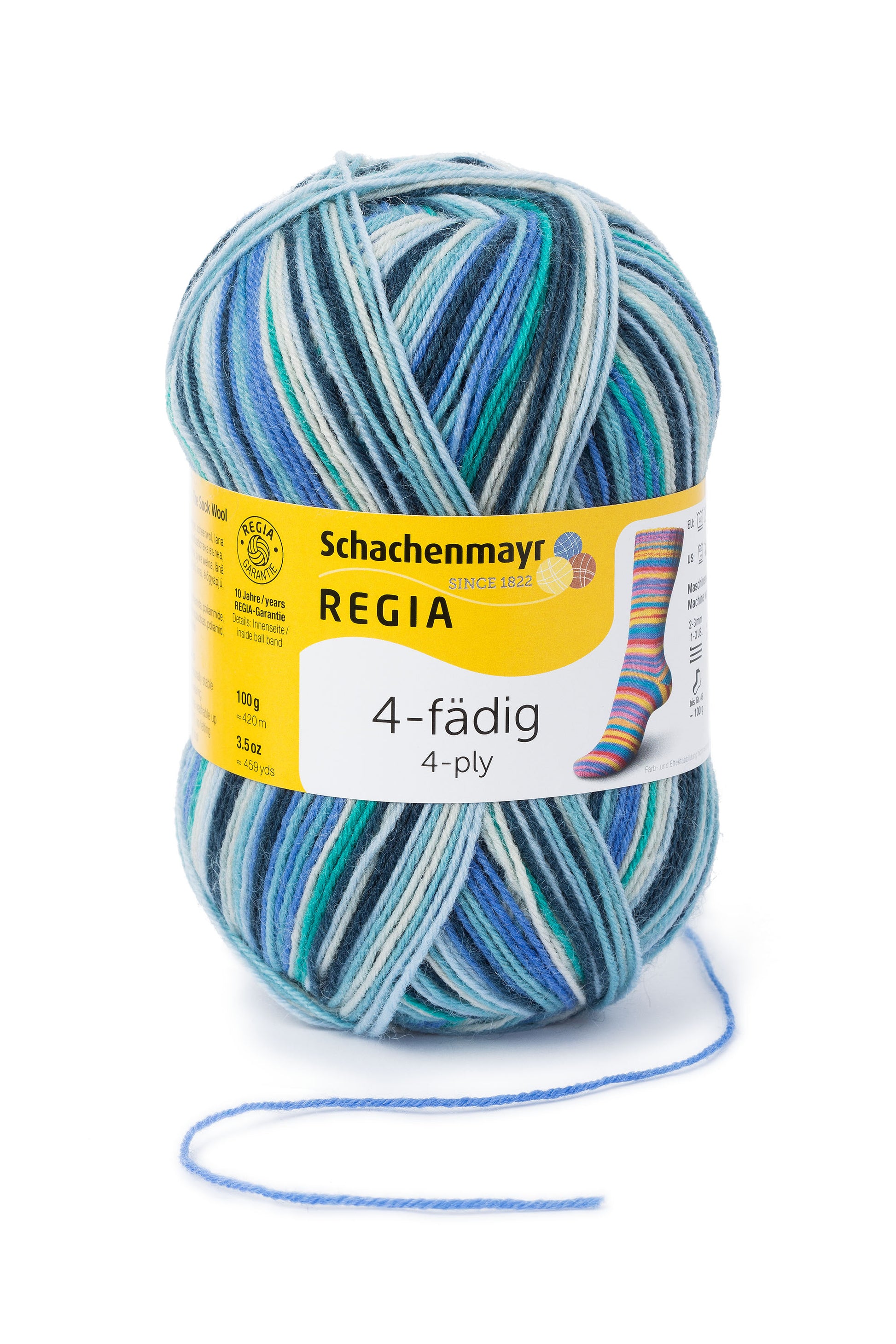 Sockengarne Regia 4-faedig color 100 gr in der Farbe air color