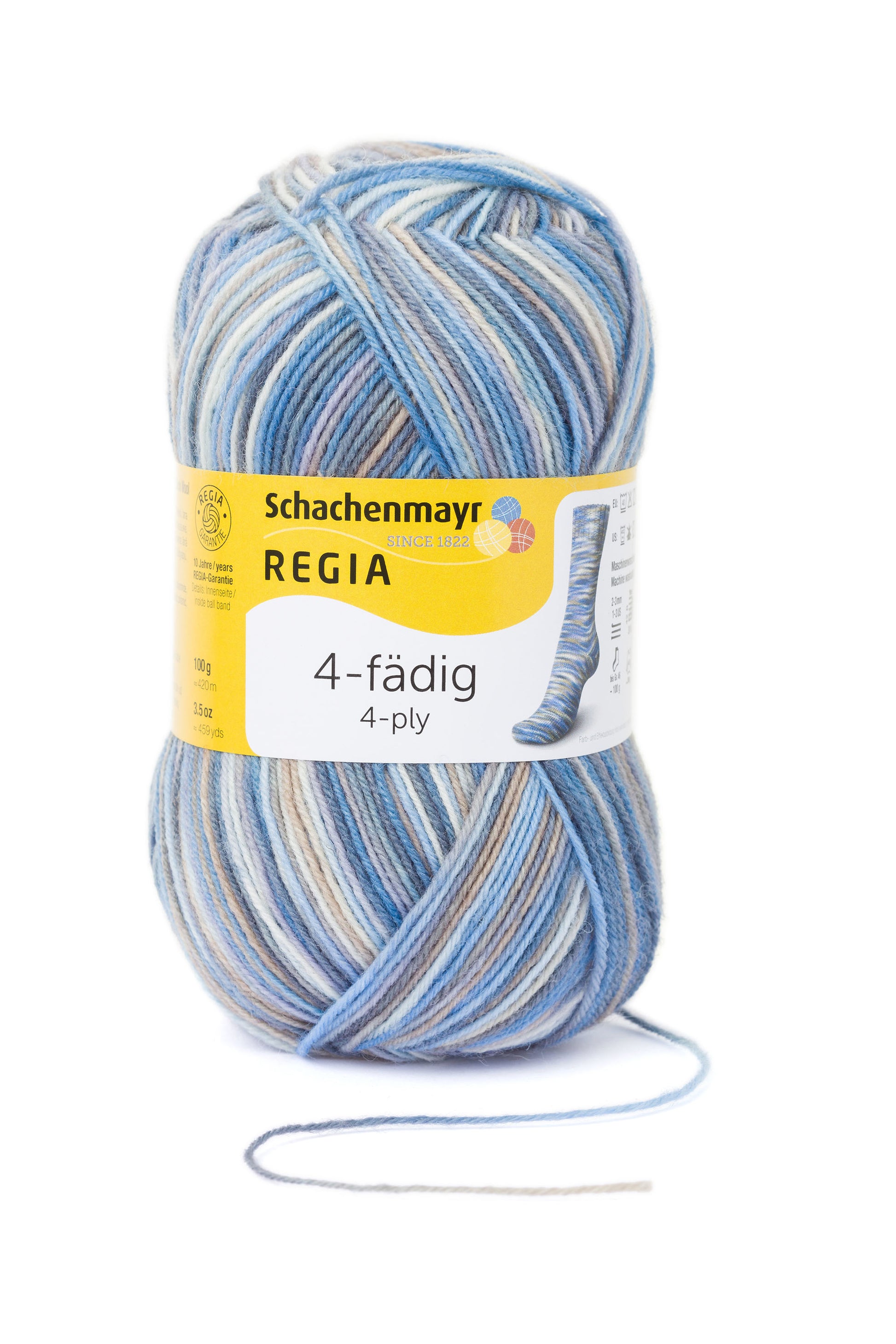 Sockengarne Regia 4-faedig color 100 gr in der Farbe sylt color
