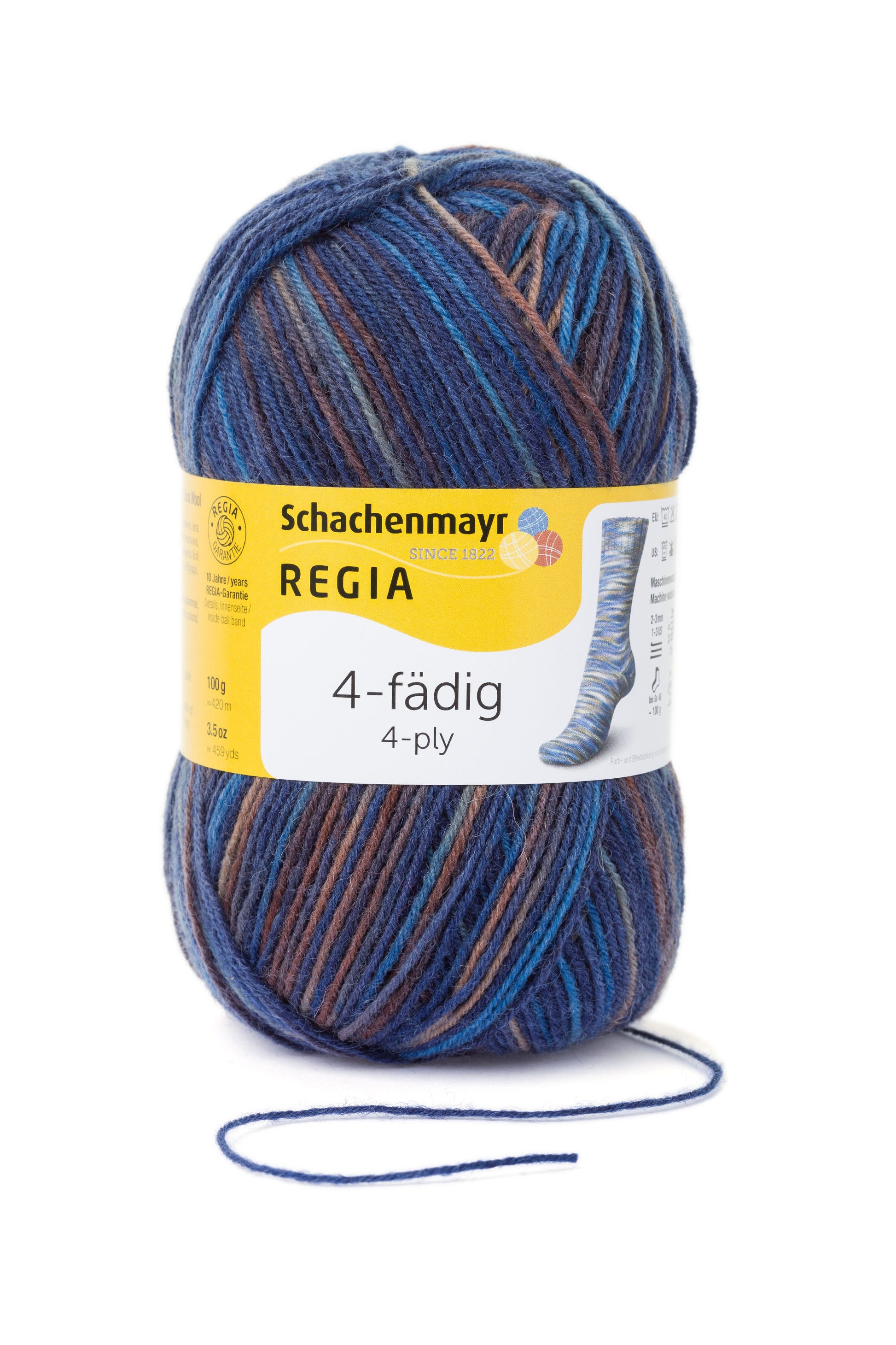 Sockengarne Regia 4-faedig color 100 gr in der Farbe skater color