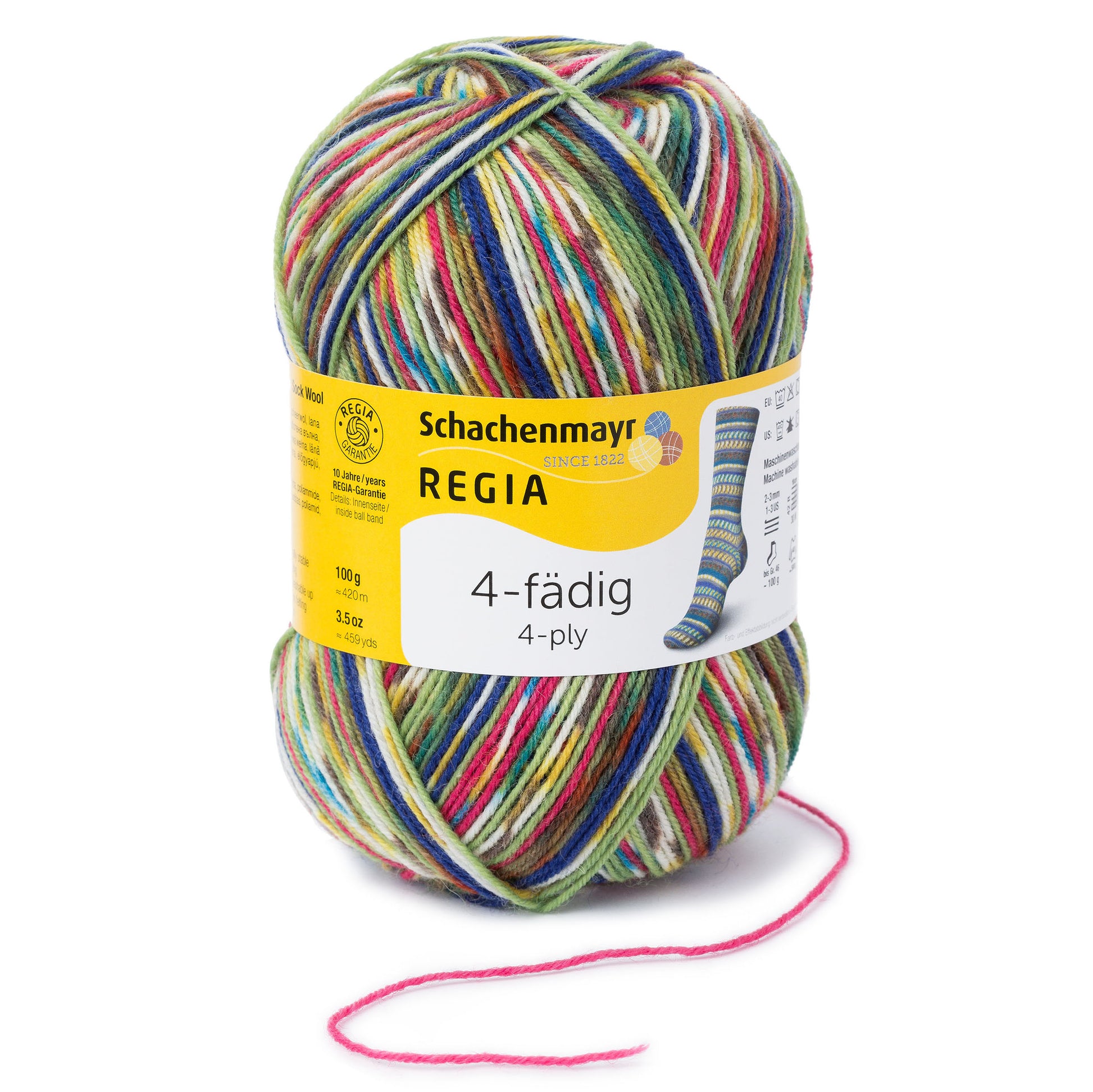 Sockengarne Regia 4-faedig color 100 gr in der Farbe tropical color