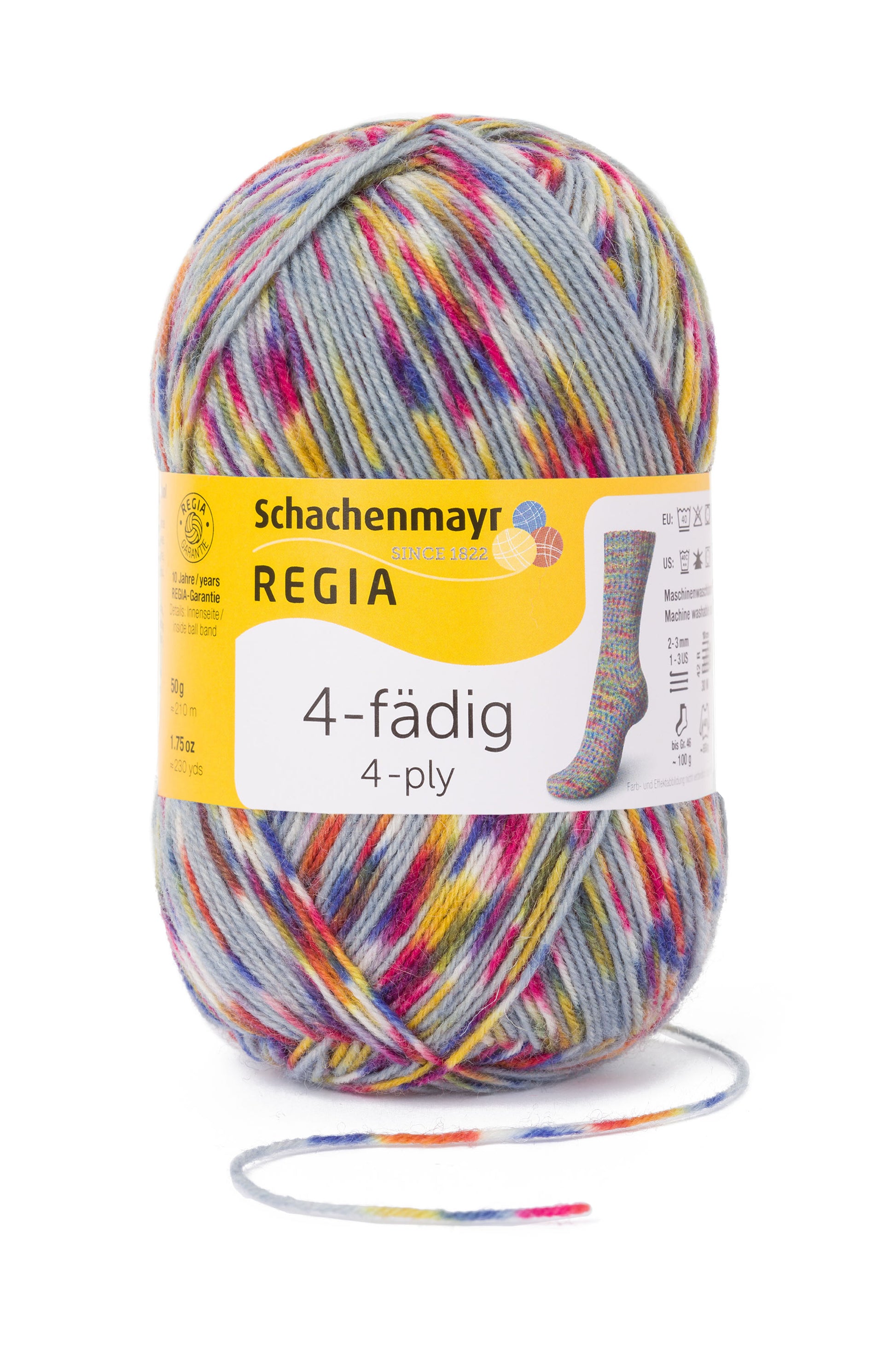 Sockengarne Regia 4-faedig color 100 gr in der Farbe festival color