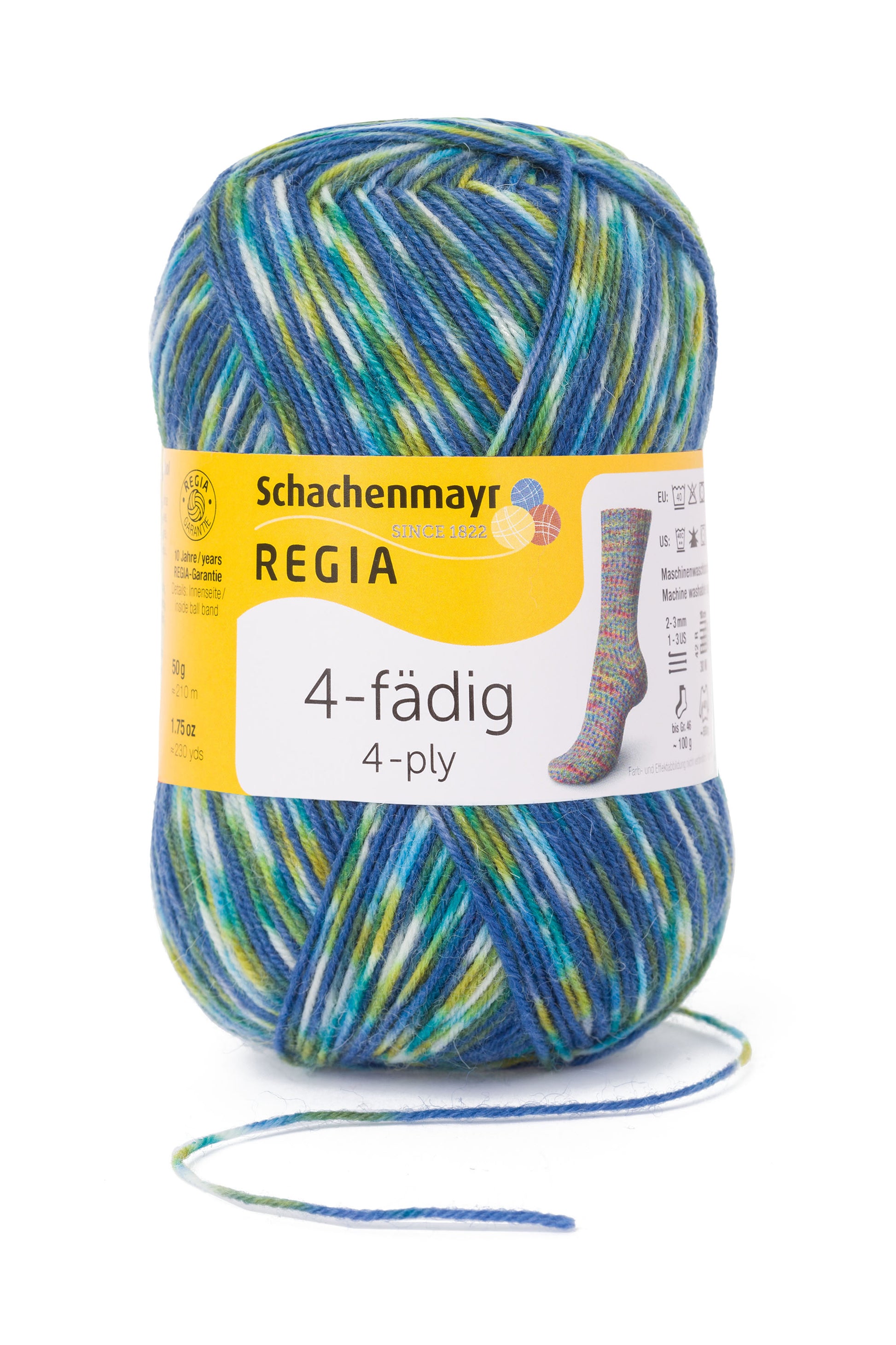 Sockengarne Regia 4-faedig color 100 gr in der Farbe camping color