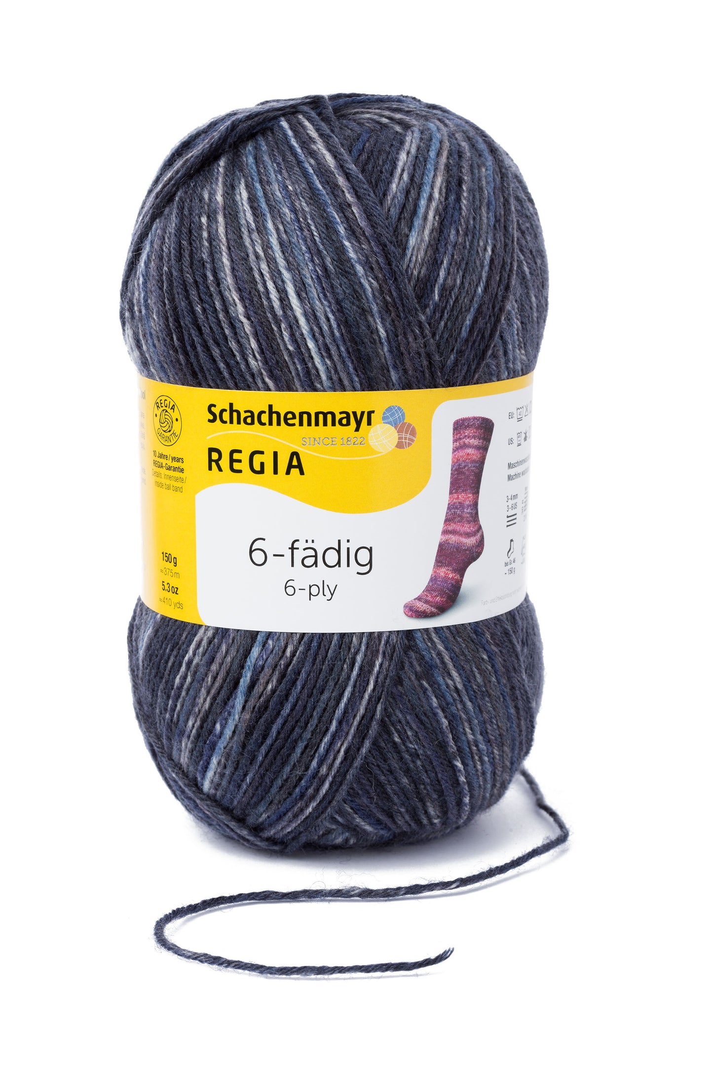 Sockengarn Regia 6 faedig in der Farbe nacht color
