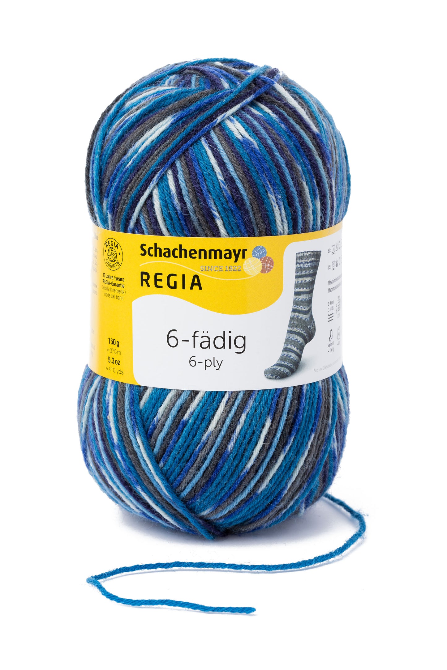 Sockengarn Regia 6 faedig in der Farbe irlandpetrol color