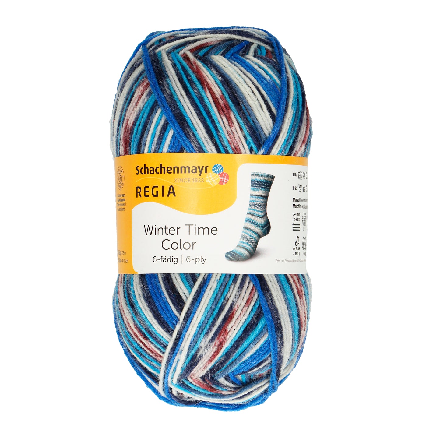 Sockengarn Regia 6 faedig in der Farbe snowstorm color