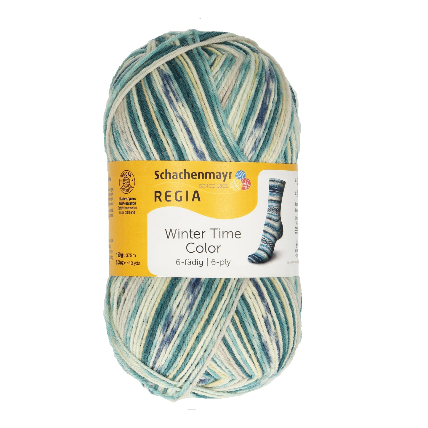 Sockengarn Regia 6 faedig in der Farbe frost color