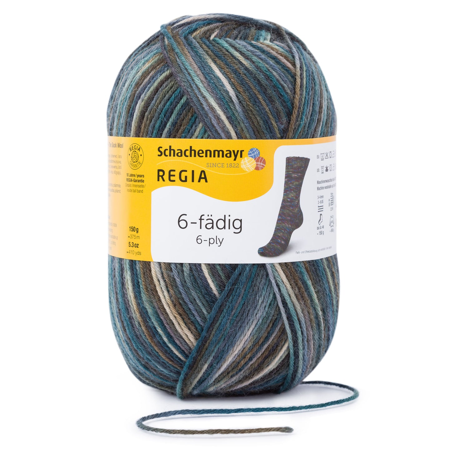 Sockengarn Regia 6 faedig in der Farbe sculpture color