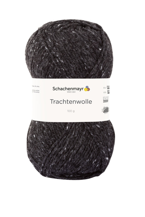 Schachenmayr Trachtenwolle in der Farbe anthrazit tweed
