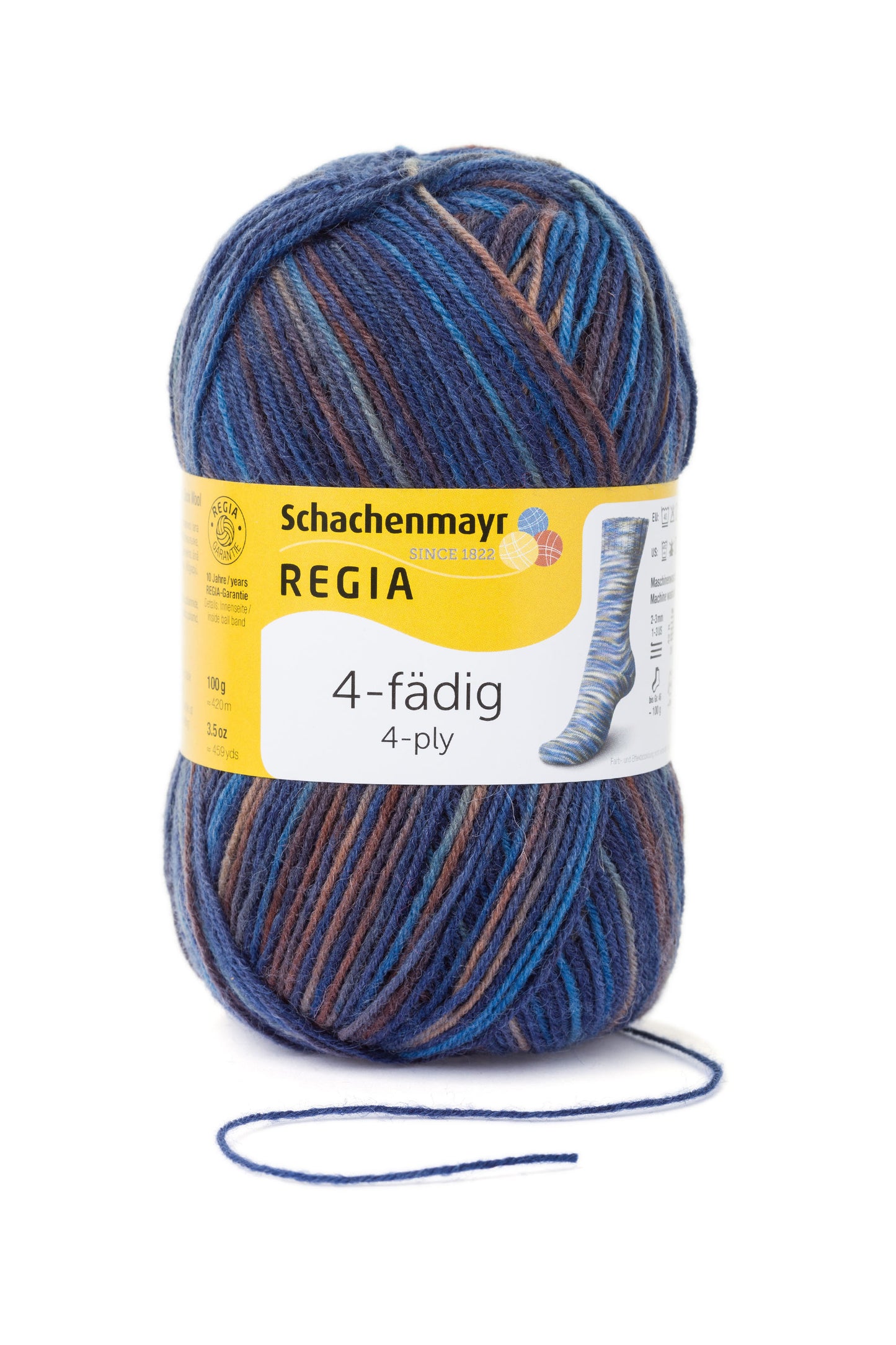 Sockengarne Regia 4-faedig color 100 gr in der Farbe skater color