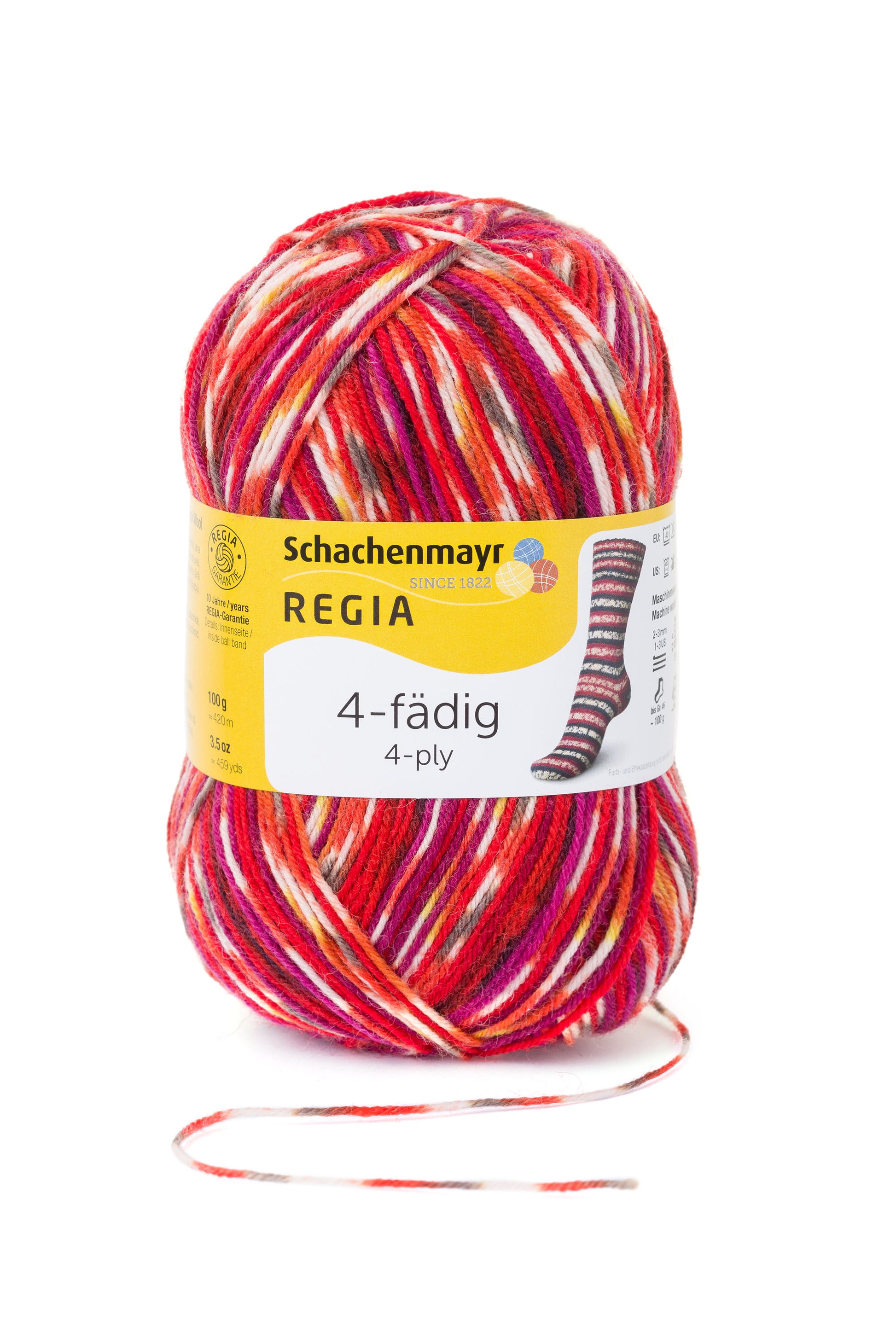 Sockengarne Regia 4-faedig color 100 gr in der Farbe rio color