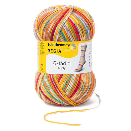 Sockengarn Regia 6 faedig in der Farbe squarecircus color 