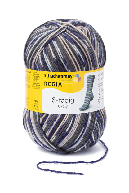 Sockengarn Regia 6 faedig in der Farbe irlandgrau color