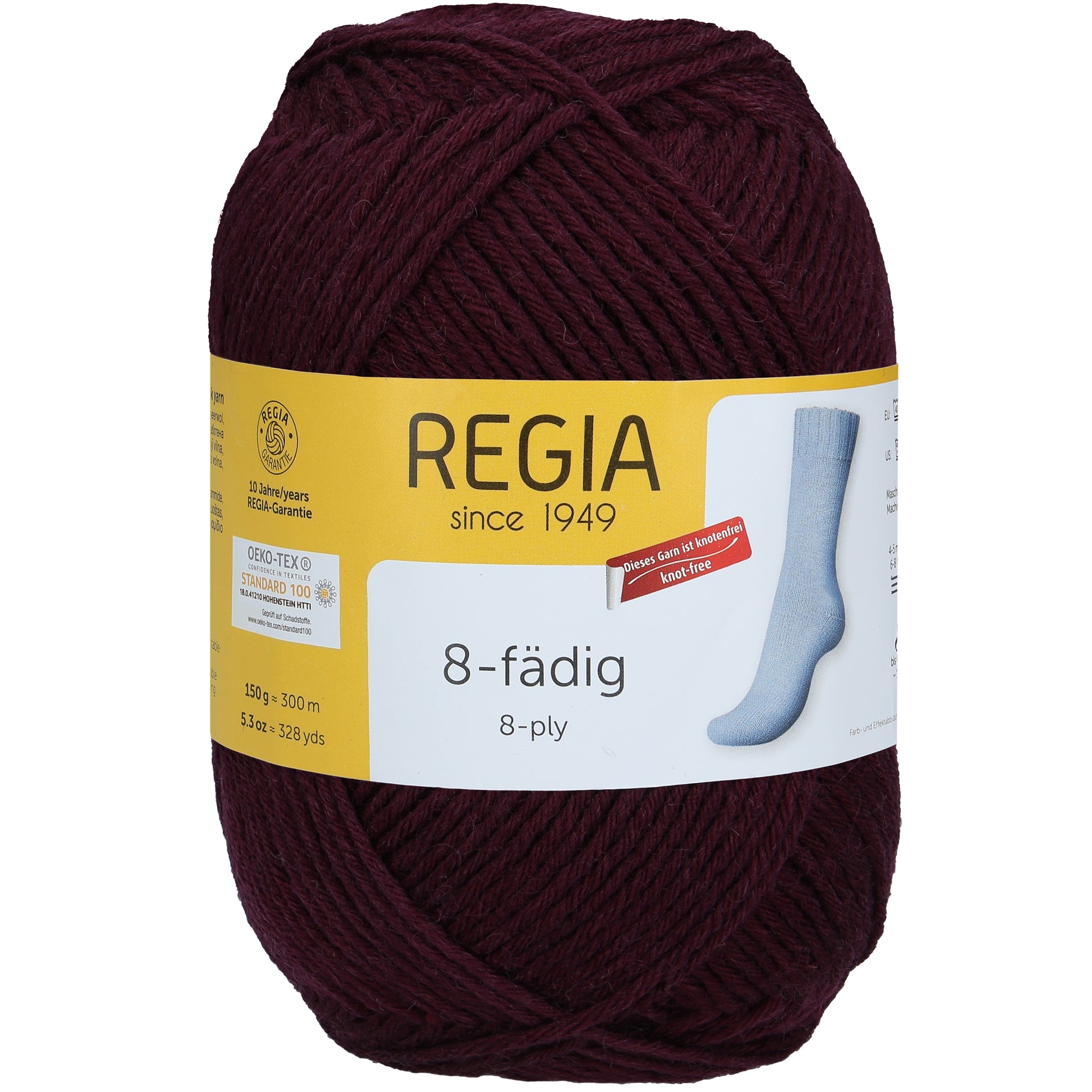 Sockengarn "Regia" in der Farbe Weinrot